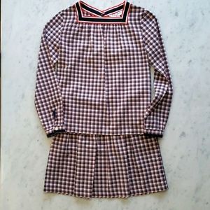 Brooks Brothers Fleece girls shirt and skirt set
